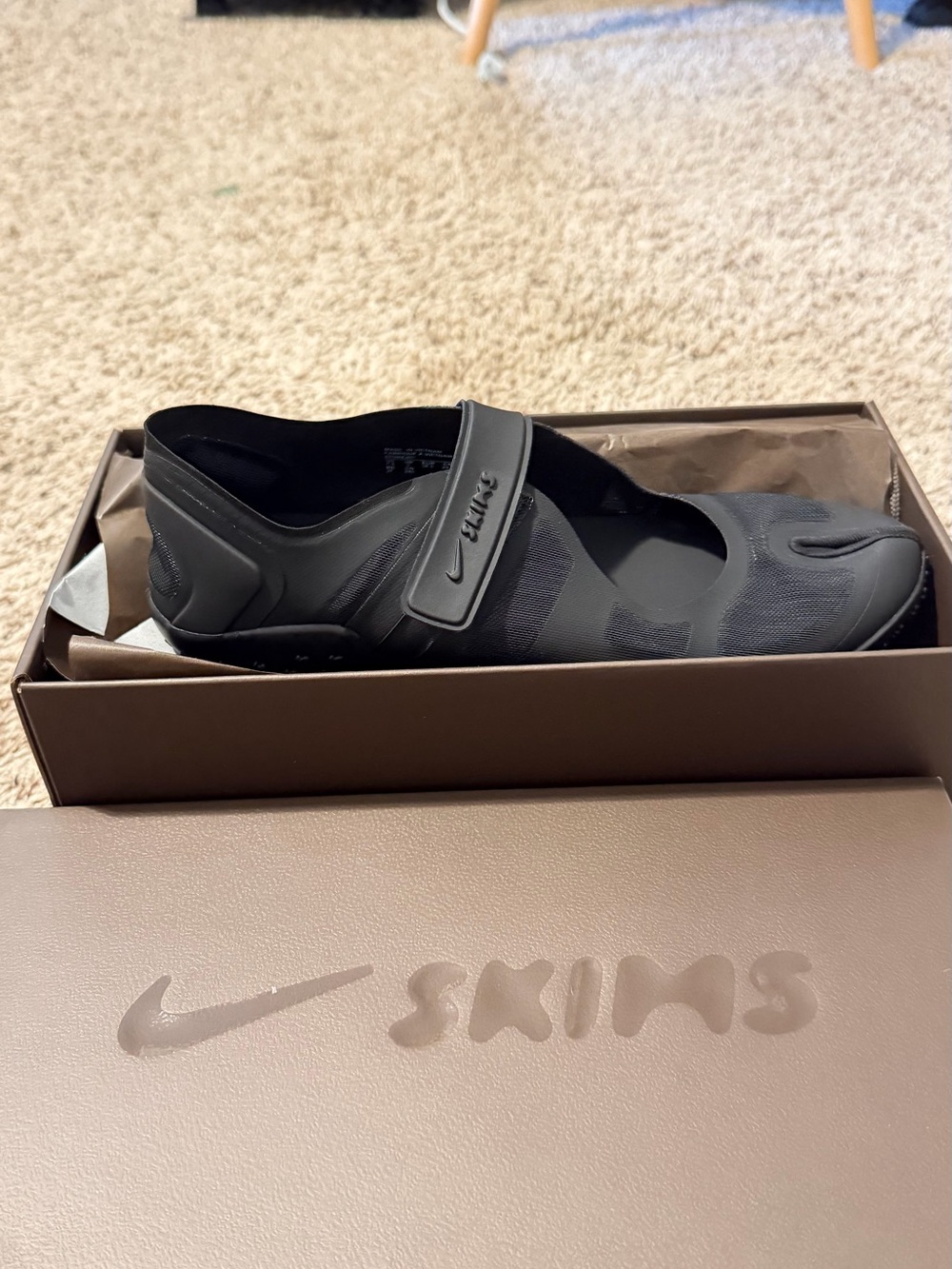 SKIMS Black Mary Jane Athletic Slip-On